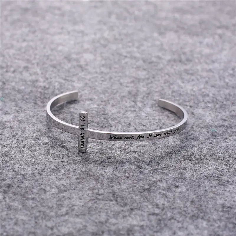 Custom Engraved Titanium Steel Bracelet - His Will, My Faith