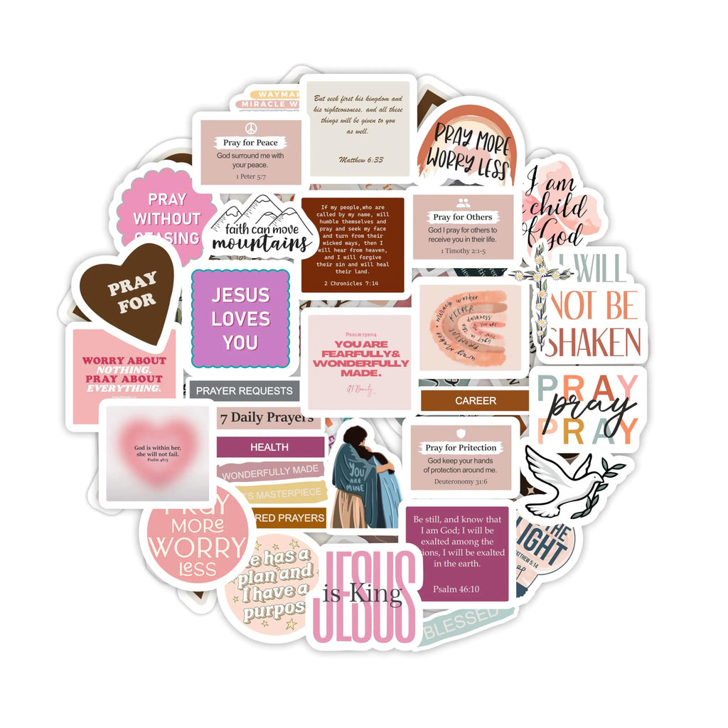 Prayer Board Stickers - Prayer Board Supplies Kit for Women Prayer Journal Supplies - Christian Decals Faith and Bible Stickers