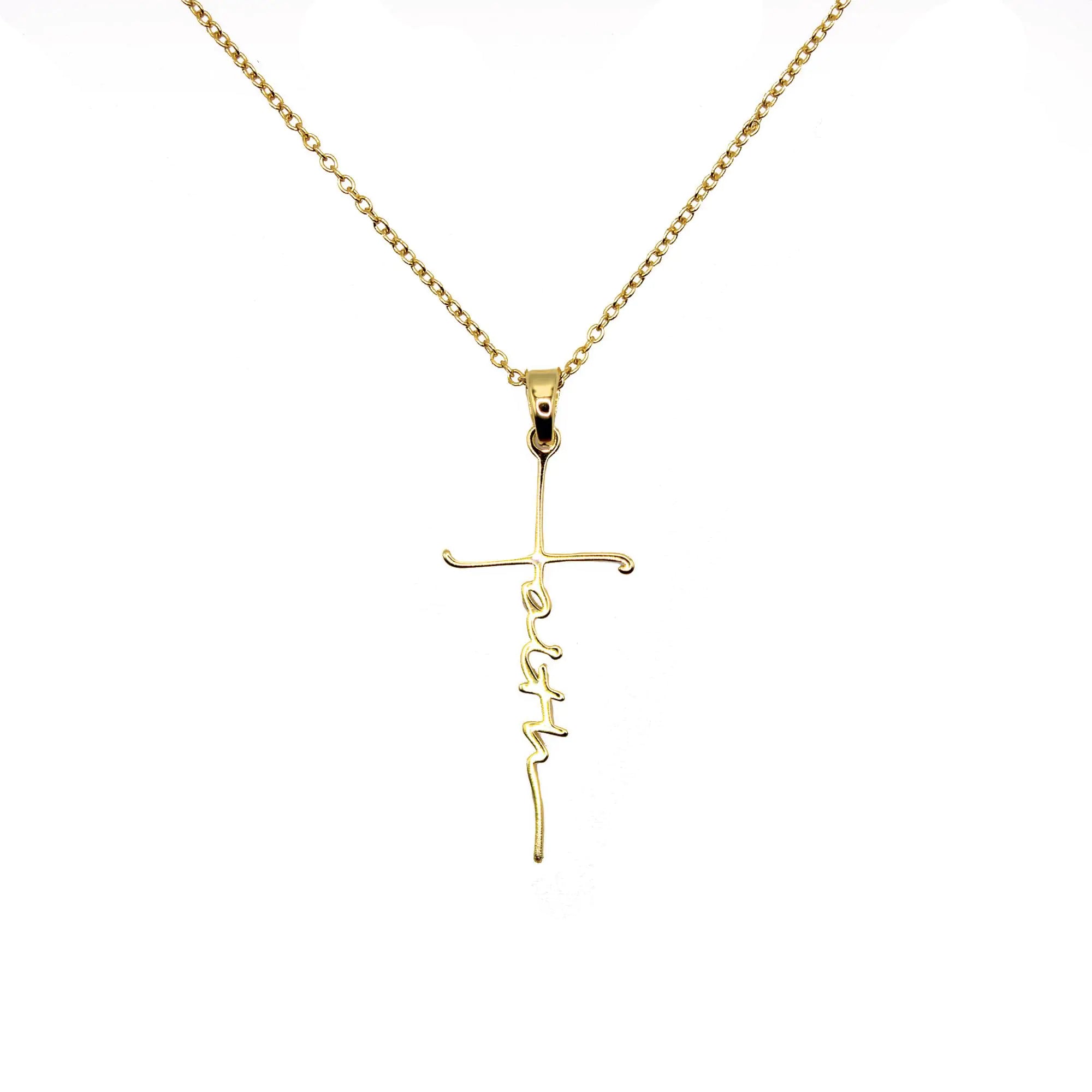 Love in Faith | Faith Cross Necklace | Christian Accessories | Faith-Based Apparel | Christian Gifts (Gold)